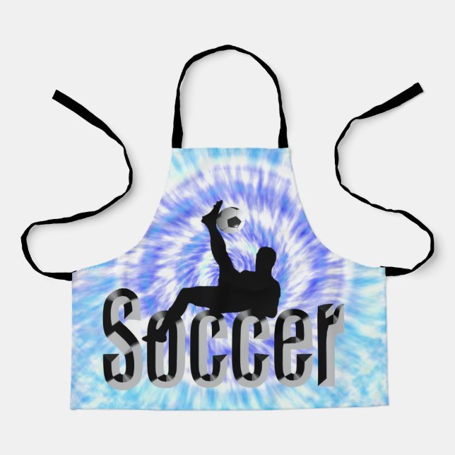 Blaue Gefärbte Krawatte Fußball-Design, Kinder Ful Schürze (Vorderseite)