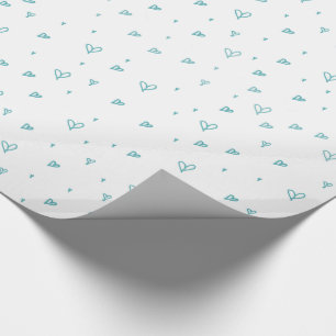 Blaue Gekritzel-Herz-Musterabgleichungs-Babyparty Geschenkpapier