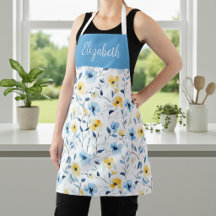 Blaue Gelbe Aquarell-Wildblume Benutzerdefinierter