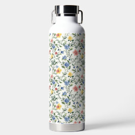 Blaue Gelbe Aquarell-Wildblume  Trinkflasche