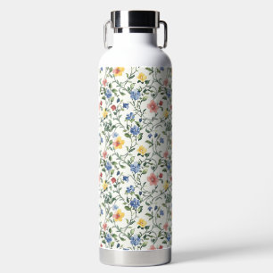 Blaue Gelbe Aquarell-Wildblume  Trinkflasche