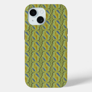 Blaue gelbe Artdeco im Retro-Stil Case-Mate iPhone Hülle
