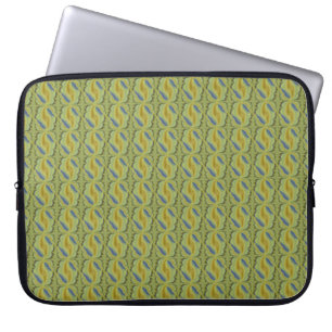 Blaue gelbe Artdeco im Retro-Stil Laptopschutzhülle