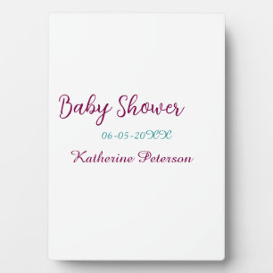 Blaue gelbe Babyparty Name Datum Tier Ohr süß  Fotoplatte