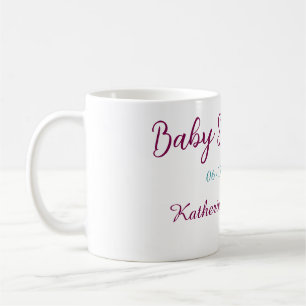 Blaue gelbe Babyparty Name Datum Tier Ohr süß Kaffeetasse