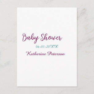 Blaue gelbe Babyparty Name Datum Tier Ohr süß  Postkarte