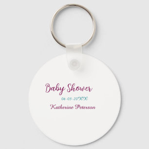 Blaue gelbe Babyparty Name Datum Tier Ohr süß  Schlüsselanhänger