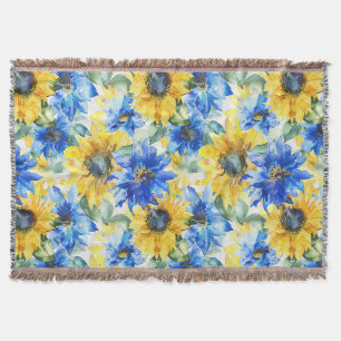 Blaue Gelbe Blumen Decke