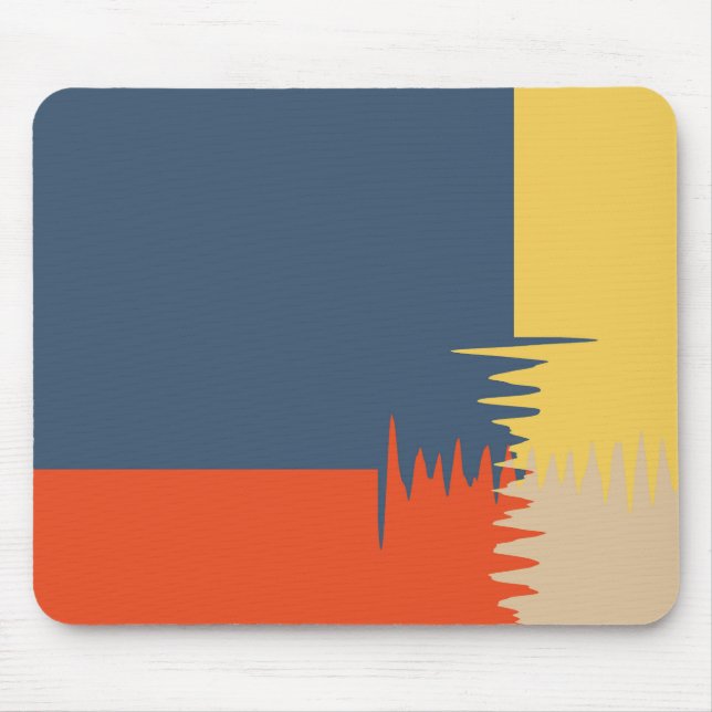 Blaue Gelbe Creme Mousepad (Vorne)