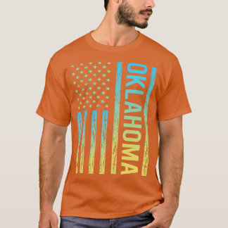 Blaue Gelbe Flagge Oklahoma T-Shirt