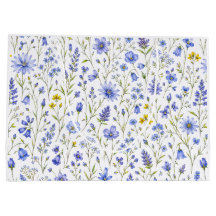 Blaue Gelbe Grüne Aquarell-Wildblumenmuster
