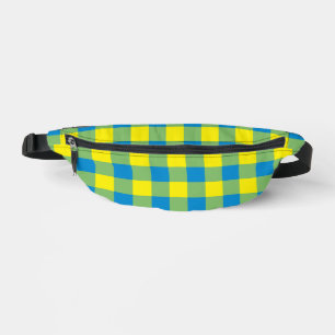 Blaue Gelbe Grüne Karierte Karomuster Bauchtasche