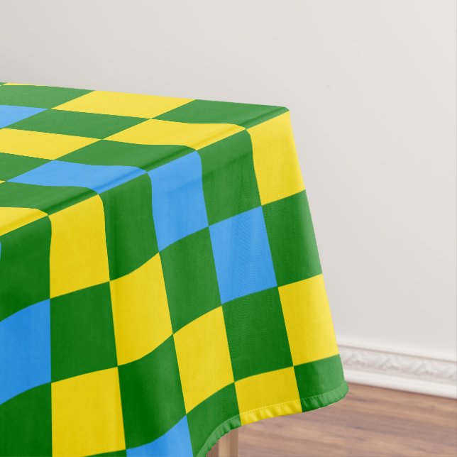Blaue Gelbe Grüne Karomuster-Design  Tischdecke (Beispiel)