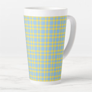 Blaue Gelbe Karo-Muster Milchtasse