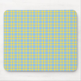 Blaue Gelbe Karo-Muster Mousepad