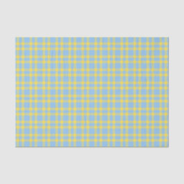 Blaue Gelbe Karo-Muster Seidenpapier