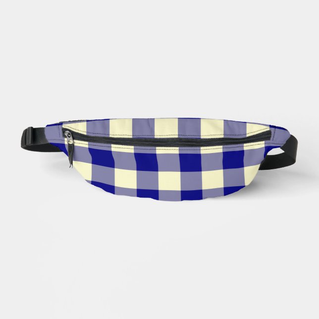 Blaue Gelbe Karomuster Bauchtasche (Vorderseite)