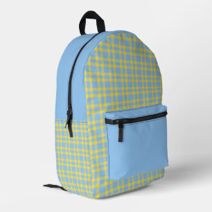 Blaue Gelbe Karomuster Bedruckter Rucksack