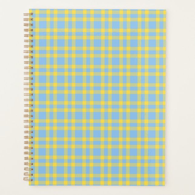 Blaue Gelbe Karomuster Planer (Vorderseite)