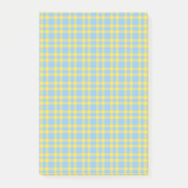 Blaue Gelbe Karomuster Post-it Klebezettel