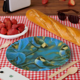 Blaue Gelbe Kleine Pappteller