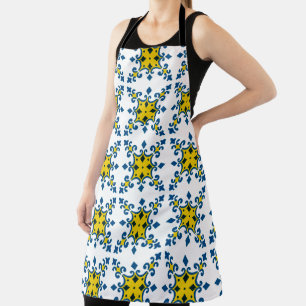 Blaue Gelbe Lilie Azulejo Pattern Schürze