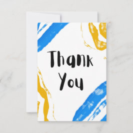 Blaue & gelbe minimalistische Dankeskarten Dankeskarte