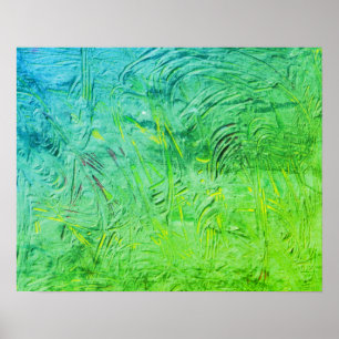 Blaue Gelbe Moderne Abstrakte Kunst Poster
