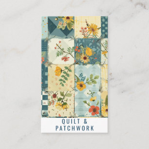 Blaue Gelbe Patchwork-Quilt-Handmade-Kleidung Visitenkarte