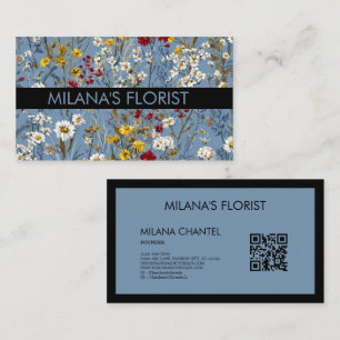 Blaue Gelbe Rote Daisy Moderne Trendige Blume Flor Visitenkarte