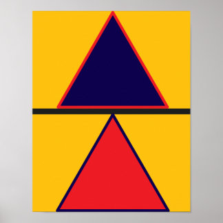 Blaue Gelbe Rote Zeitgenössische Abstrakte Poster