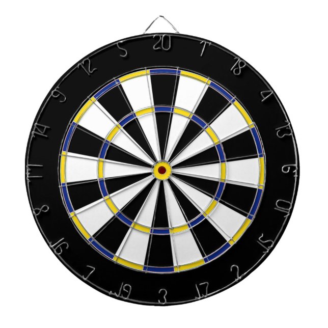 Blaue Gelbe Schwarze Dartboard Dartscheibe (vorne)