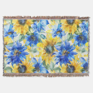 Blaue Gelbe Sonnenblumen Decke