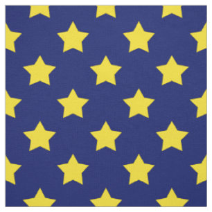 Blaue gelbe Sterne Muster dekorativ Textil Stoff