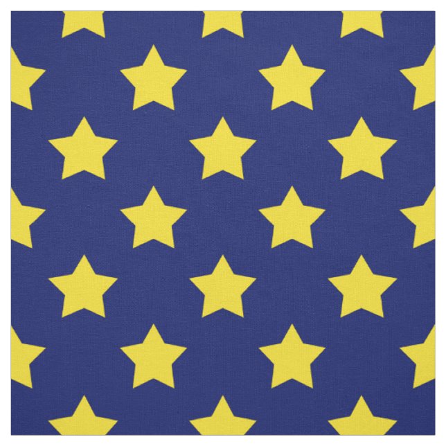 Blaue gelbe Sterne Muster dekorativ Textil Stoff (Muster)