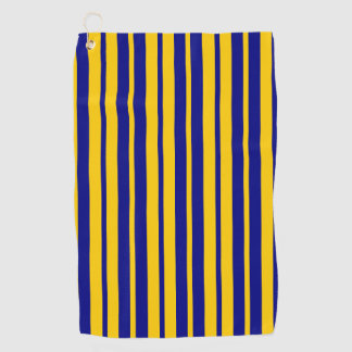 Blaue gelbe stilvolle Streifenmuster-Design Golfhandtuch