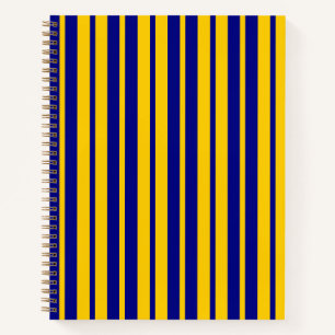 Blaue gelbe stilvolle Streifenmuster-Design Notizbuch
