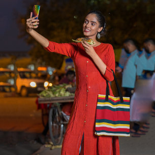 Blaue gelbe Streifen Tasche