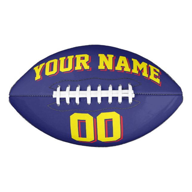 BLAUE GELBE UND RED Custom Football (Vorderseite)
