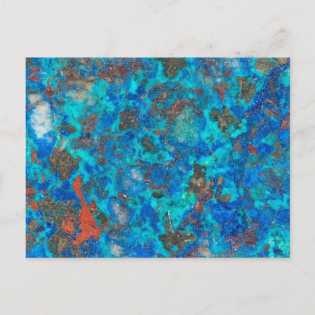Blaue gemusterte Shattuckit Postkarte (Vorderseite)