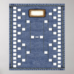 Blaue Gene: 6-Generation-Treppenmauerdiagramm Poster