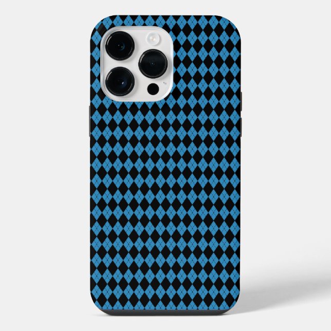 Blaue Geometrie iPhone 14 Pro Max Hülle (Rückseite)