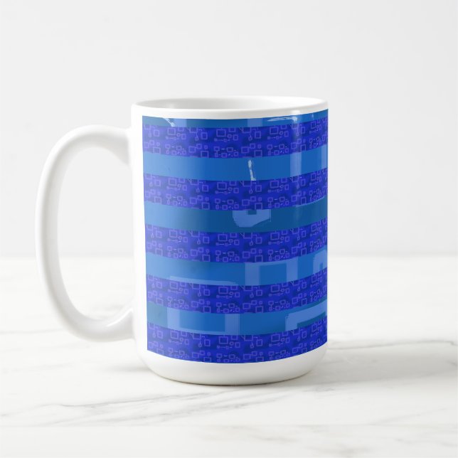 Blaue Geometrie Kaffeetasse (Links)