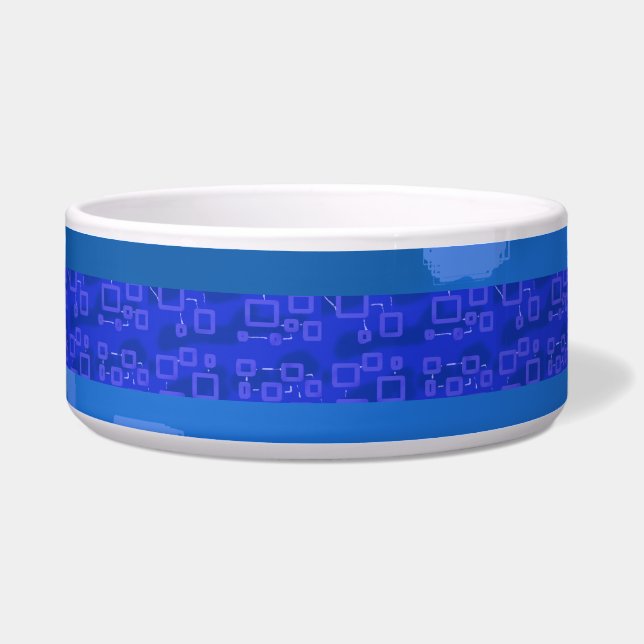 Blaue Geometrie Napf (Vorderseite)