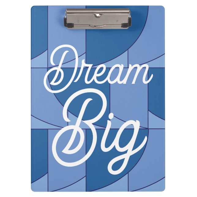 Blaue geometrische Abstrakte Kunst Klemmbrett (Vorderseite)