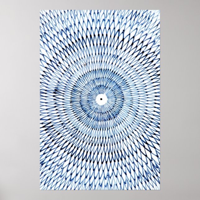 Blaue geometrische Abstrakte Kunst Poster (Vorne)