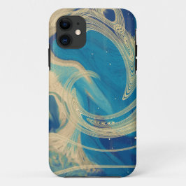 Blaue geometrische Abstrakte Waves Case-Mate iPhone Hülle