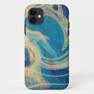 Blaue geometrische Abstrakte Waves Case-Mate iPhone Hülle