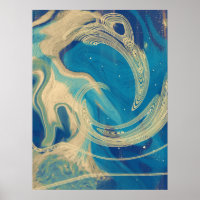 Blaue geometrische Abstrakte Waves