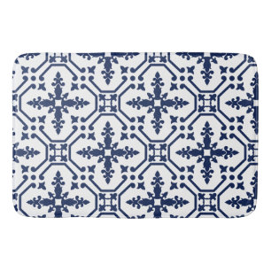 Blaue geometrische dekorative marokkanische Fliese Badematte